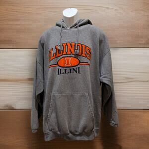 vintage Varsity Athletic brand, "ILLINOIS + I + ILLINI" hoodie size 2XL